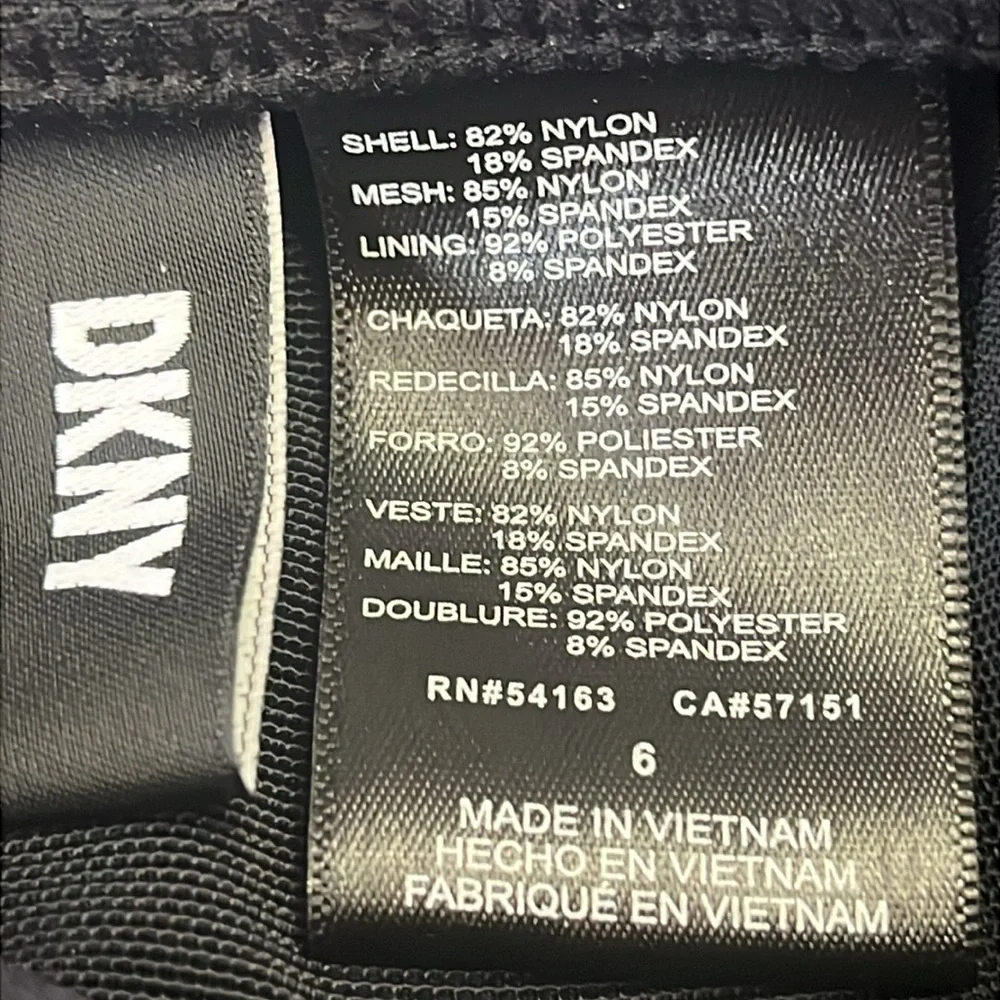 DKNY Ruffle Plunge One-Piece Swimsuit Women's Size 6 Black NWOT - Picture 7 of 7